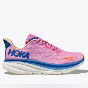 HOKA CLIFTON 9 CYCLAMEN / SWEET LILAC pink and blue